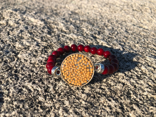 Faith Band - Red Glass Beads